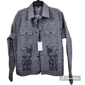 NEW Robert Graham Mens Classic Fit Narwhal Full Button Closure Jacket Size M